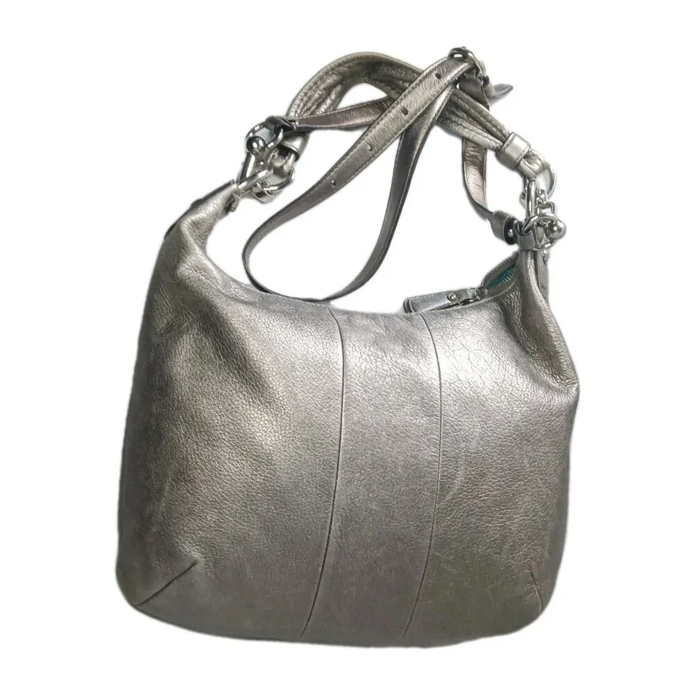 Coach Kristin 18810 Leather Hobo Shoulder Bag Y2k Metallic Light Gold Pewter